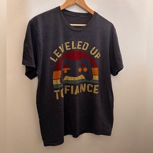 Newly Engaged Couple T-Shirt, Just Engaged Leveled Up To Fiance Tee,Gamers Shirt